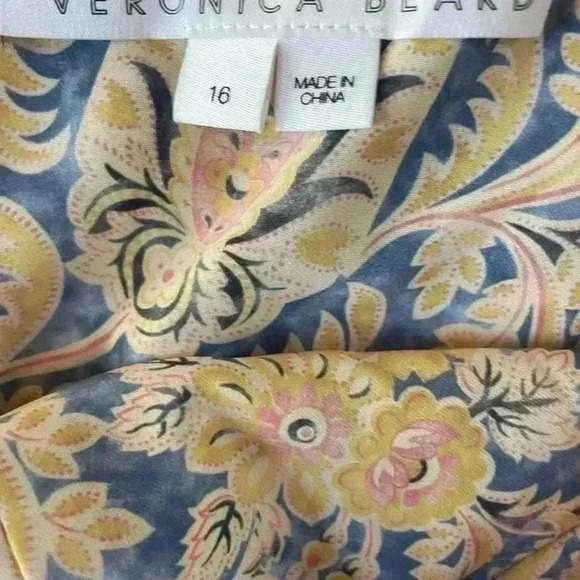 New VERONICA BEARD Arienne Paisley Silk Halter Top Yellow Size 16 - Picture 13 of 13